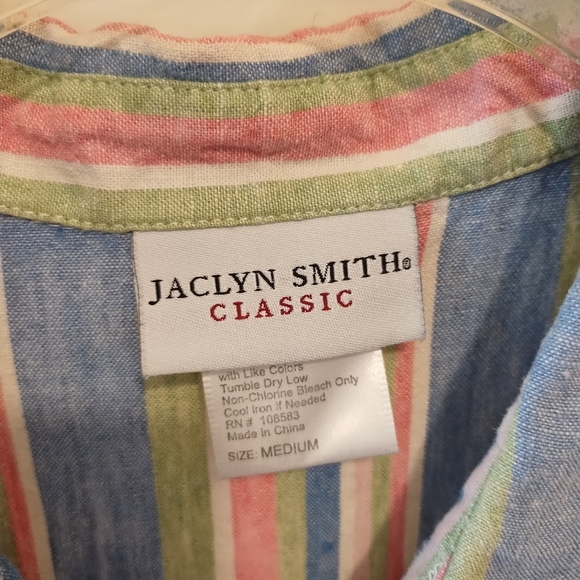 JACKLYN SMITH 2PC LINEN SHIRT & JACKET SET WOMEN'S SIZE MEDIUM - Picture 13 of 16